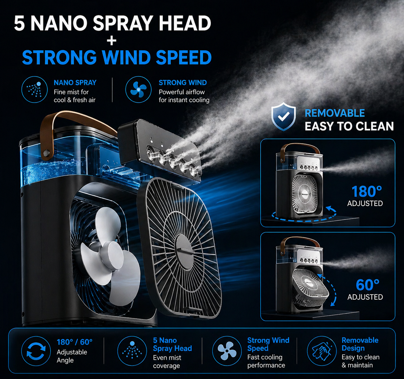 AQUA COOL™ 3-IN-1 PERSONAL AIR COOLER