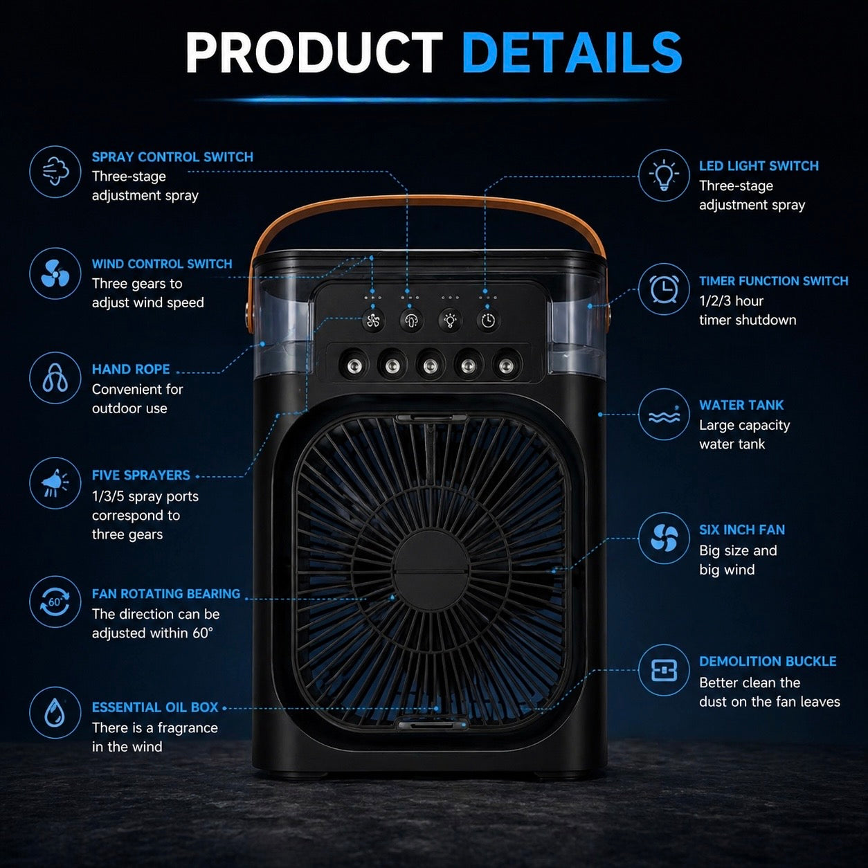 AQUA COOL™ 3-IN-1 PERSONAL AIR COOLER